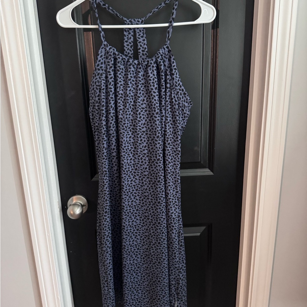 Eddie Bauer Navy Blue Printed Maxi Dress